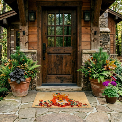 Fox and Birds Outdoor Doormat