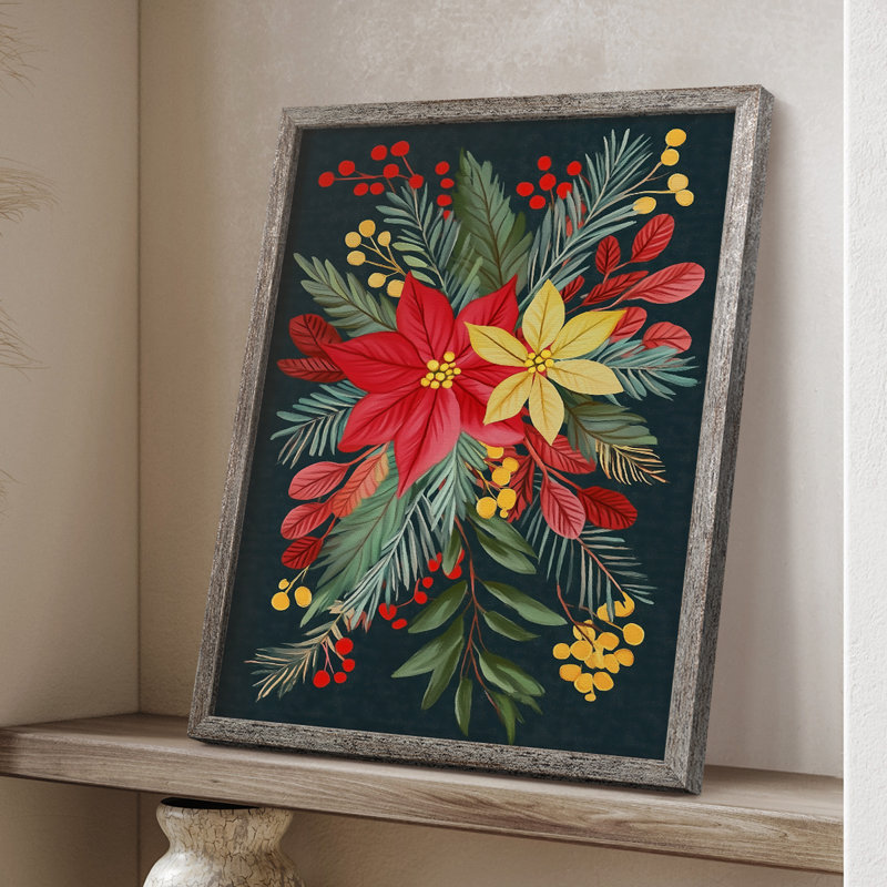 Christmas Holiday Art CVIII Framed Print - Solid Wood, H 30 po x l 24 po