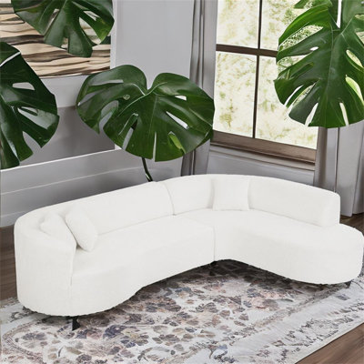 Convertible Modular Sectional Sofa With Right Chaises, L-shaped Corner Comfy Upholstered Couch -  Orren Ellis, 14B1DE22C8FC45E2865DE98FEA4A217E