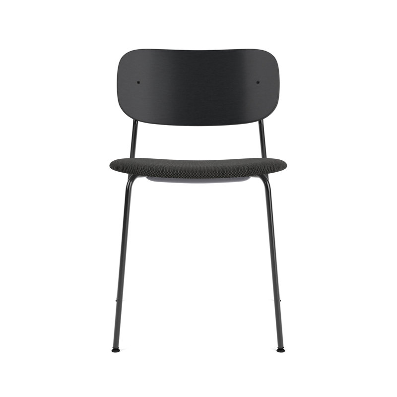 Co Upholstered Dining Chair, Dark Stained Oak, Bouclé 02 Acrylic, Black