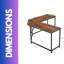 Industrial 50cm W L-Shaped Computer Desk