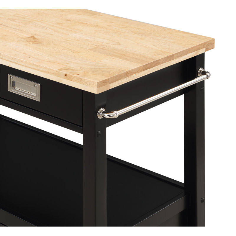 Brothwells Solid Wood Kitchen Cart, Black