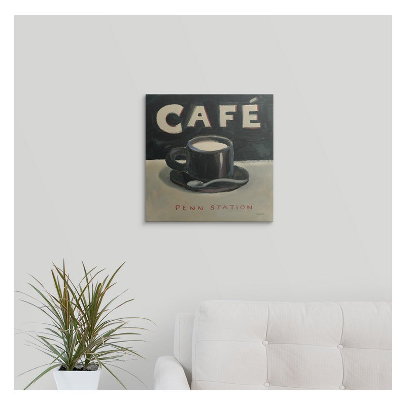 « i » par james wiens,, publicité rétro Coffee Spot, H 35 po x l 35 po x P 1,5 po, Toile