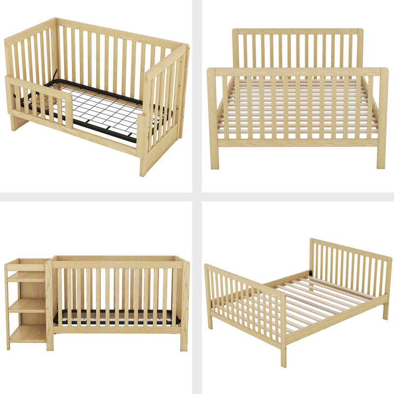 Hermie 2 -in-1 Convertible Crib, Natural
