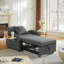 Fauteuil-lit convertible 3 en 1 avec lit escamotable, charge USB et de type C, table d'appoint rabattable, fauteuil inclinable réglable pour la chambre à coucher du salon-1921068363