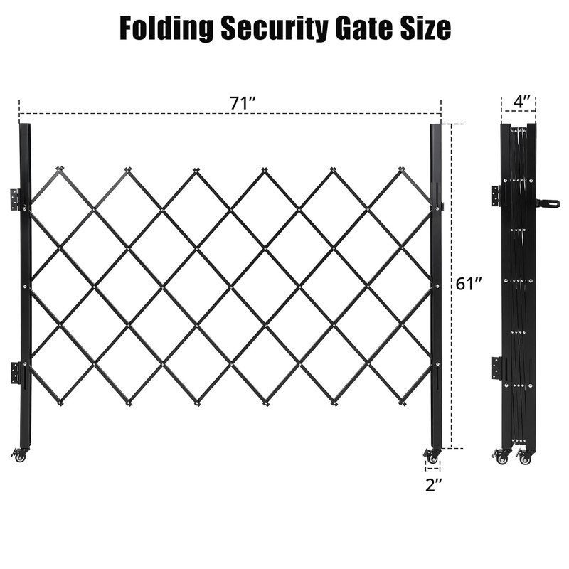 Barrières de sécurité extensibles avec cadenas H 61 "x l 71"