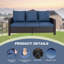 Ensemble de meubles de patio en rotin en PE durable avec coussins épais pour une assise extérieure confortable et des options de disposition polyvalentes