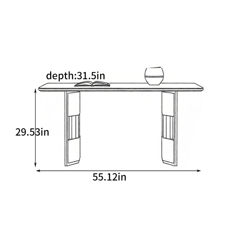 Stockport Modern rectangular dining table, 29.53”H x 55.12”L x 31.5”W