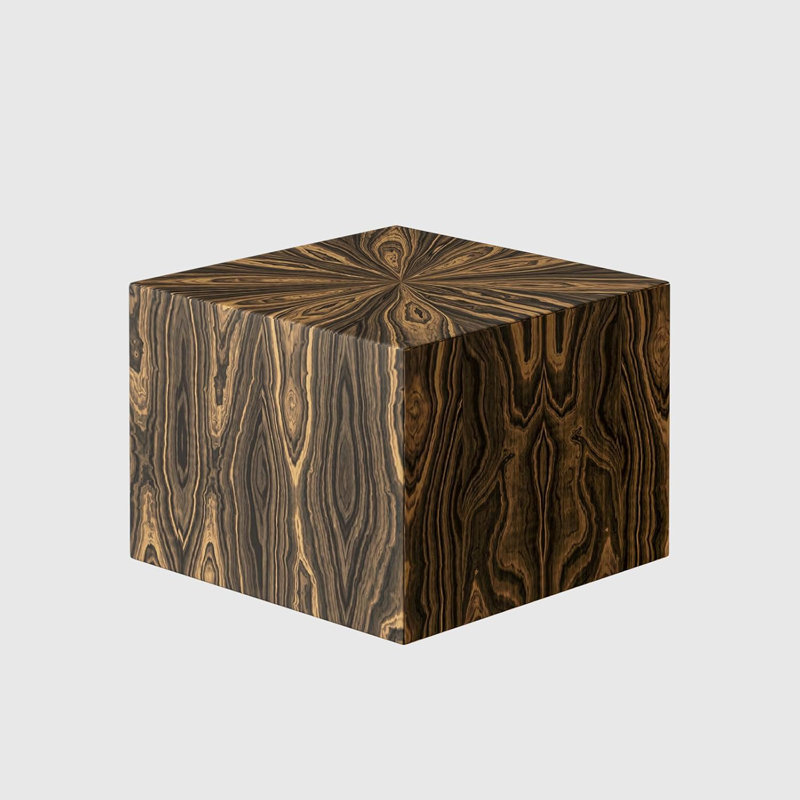 WOWMAX Pouf Ottoman Foot Stools Modern Ottoman Cube, For Living Room Bed Room, Dark Brown Wood Grain