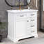 Meuble-lavabo avec lavabo en céramique et 2 tiroirs, meuble-lavabo moderne avec rangement-1908841016