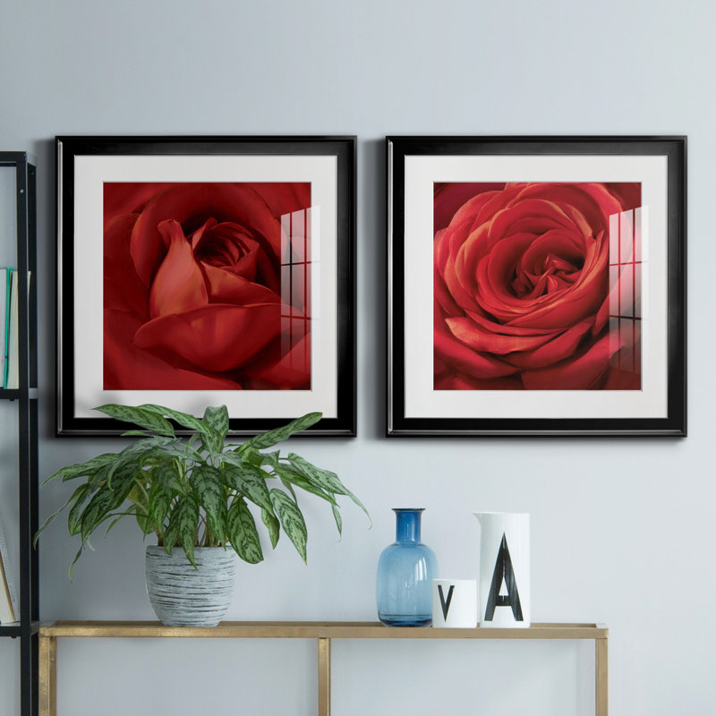 " Sincere Red " 2 - Pieces, 26.5" H x 53" W x 1.5" D, Black