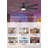 52 inch Ceiling Fan with Light, 6 Speeds Reversible Low Profile Ceiling Fan with Light and Remote/APP Control-130056861