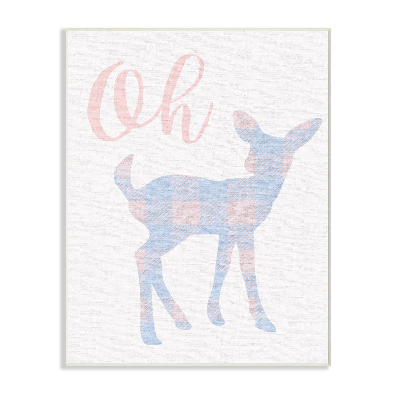 Découpe à carreaux « Oh Deer », H 15 po x l 10 po, Plaque murale
