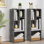 Petite armoire de rangement avec 4 tablettes et 4 cubes gris (ensemble de 2)