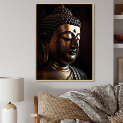 Print on Canvas - Golden Buddha Statue Close-up