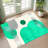 Modern Abstract Green Brown Large Rectangular Mat - Soft Plush Texture Mat With Non-Slip Rubber Backing, Machine Washable Large Floor Mat For Living Room, Bedroom, Hallway, Dining Area - Green Brown Decor In Mint, Sage, Mustard-244131306