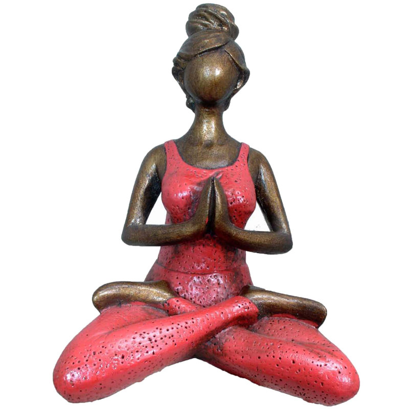 Figurine Alorton Yoga, H 10 po x l 7 po x P 5 po, Rouge