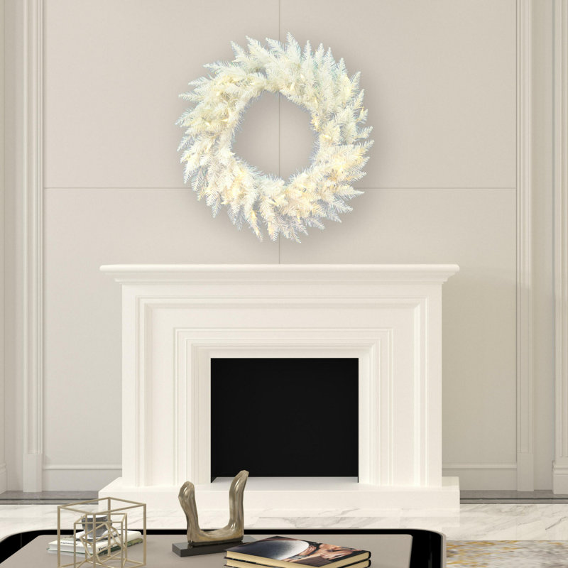Couronne artificielle épinette blanche Sparkle, 36 po
