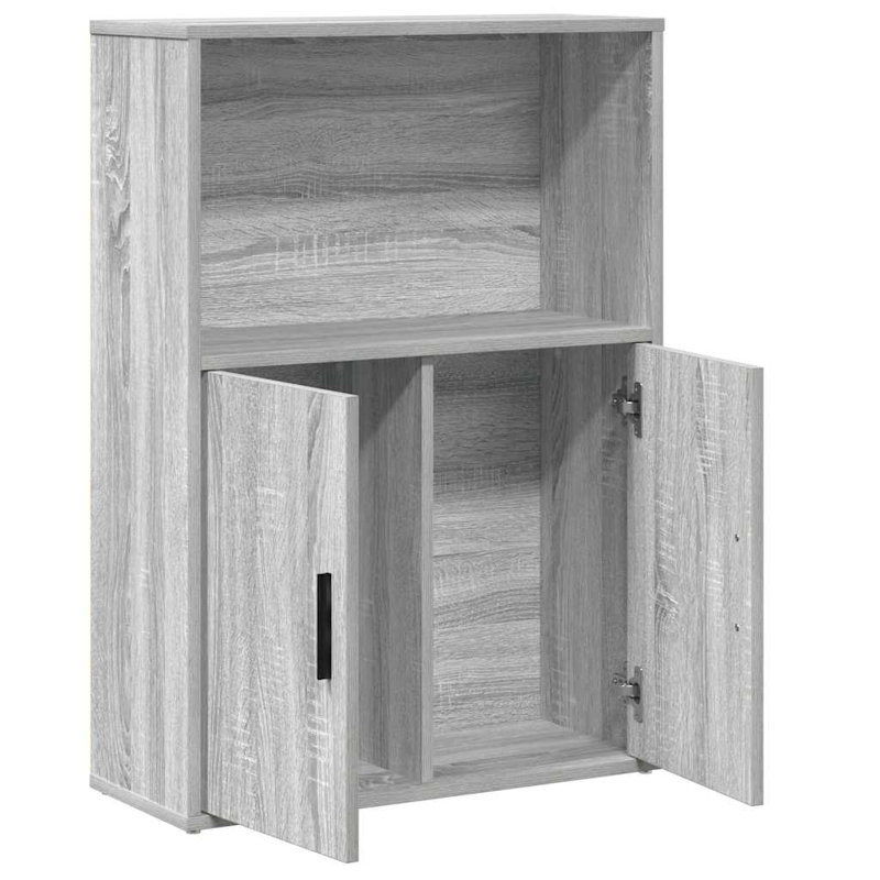 vidaXL Bookcase Engineered Wood Medium Bookcase Rectangular, Gray Sonoma