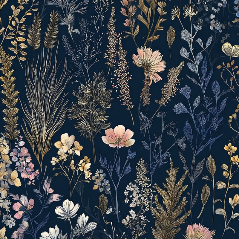 Papier peint adhésif auto-adhésif Botanical Floral, L 118 po x l 204 po