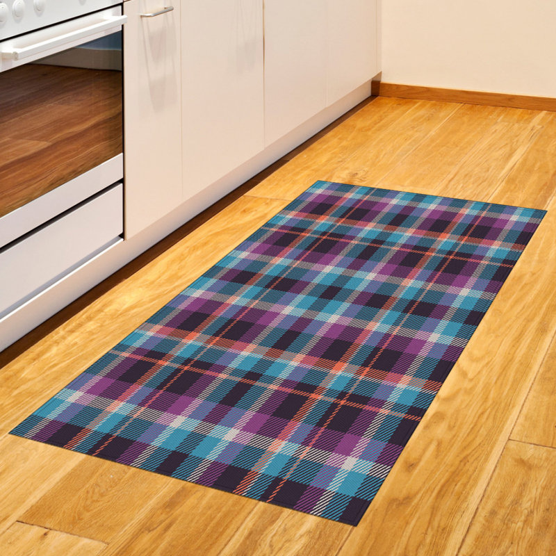 Checkered High Density Long Fiber Poly Threads Decorative Area Rug Carpet, Rectangle 2'7" x 5'