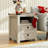 Nightstands With Charging Station, Rustic 18 Inch Bedside Table With 2 Storage Drawers And Open Shelf-2092603972-2092603975