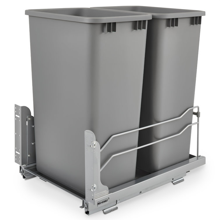 Rev-A-Shelf Double Pull Out Trash Can 50 Qt with Soft-Close