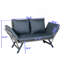 1 banc de côté pliable en osier de patio