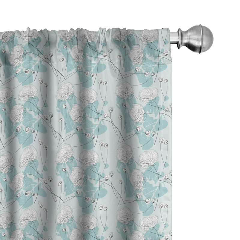 Paire de rideaux semi-transparents avec passe-tringle, 28 po x 95 po