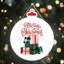 Xmas Merry Christmas Wooden Bauble Plaque