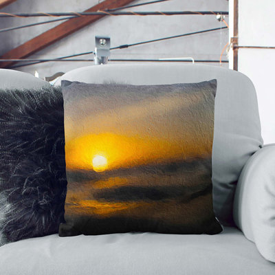 Sunset in Honolulu Hawaii Cushion with Filling