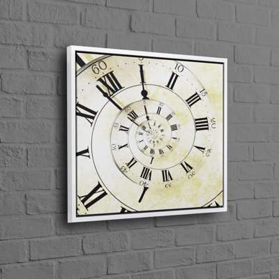 Impression d'horloge rétro intemporelle sur toile de coton parfaite pour un cadeau de bureau ou de mariage avec effet 3D moderne personnalisé