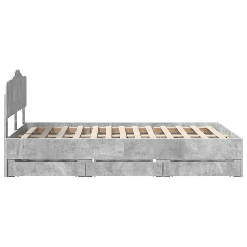 Bed, Double (4'6), Concrete Grey