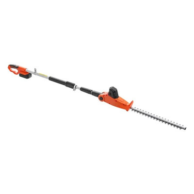 Cordless Pole Hedge Trimmer, 20V Electric Bush Trimmer Kit with 18 Inch Double-Edged Steel Blade, 74-94 Inches Telescoping Design for High Branches (2.0Ah Battery and Fast Charger Included)