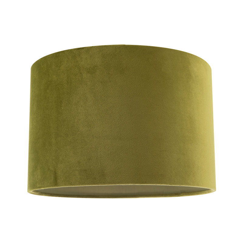 Soft Velvet Fabric Round Lamp Shade For Table Or Pendant By, Olive