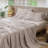 MooMee Gingham Sheet Set 100% Washed Cotton Linen Like Textured Breathable Lightweight-119224426-119224428