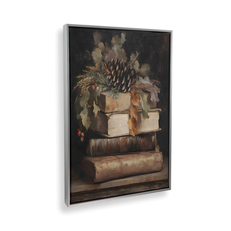 «Winter Book Club» par Jo Moulton, reproduction d'art, Argent argent, H 33,5 po x l 25,5 po