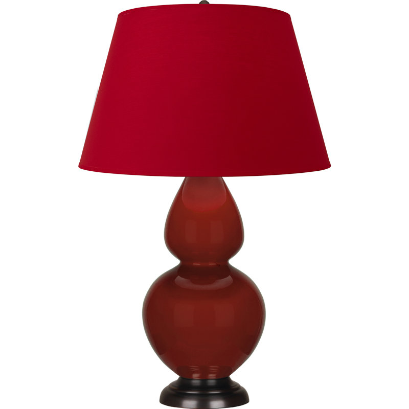 Double Gourd Table Lamp, Cobalt/Antique Silver, Tangerine/Taupe, Brass