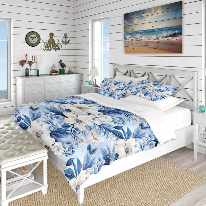 Literie Azure Oasis, Housse de couette pour très grand lit et 2 très