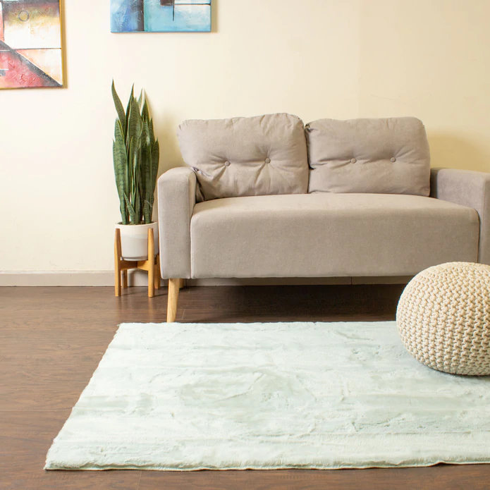 Tapis bleu sarcelle Modesti, Rond 5 pi 3 po