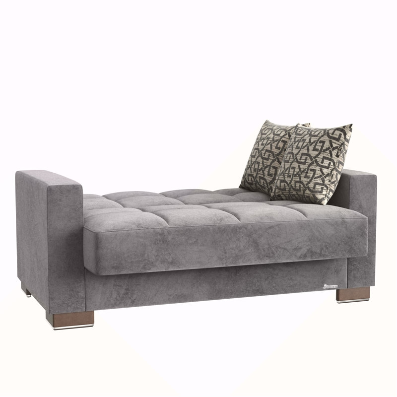 Causeuse convertible avec rangement en microfibre pour petits espaces Primenest Collection Zenaero, Tissu gris