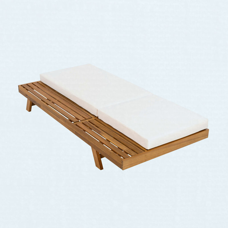 Ensemble de méridienne en bois d'acacia 4 pouces réglable Coussin résistant à l'eau 4 positions