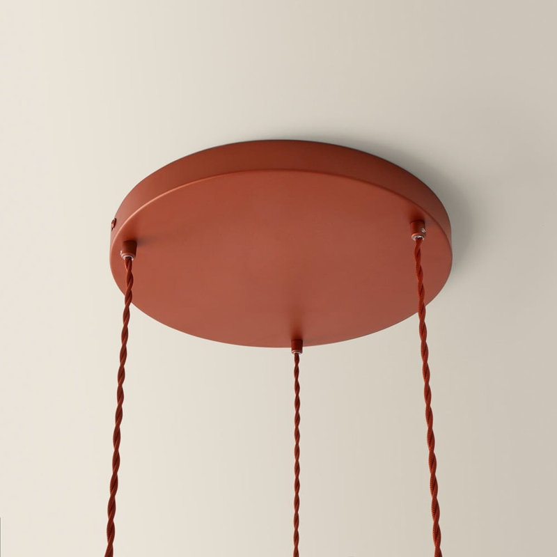 Kameron 3 - Light Painted Shaded Pendant, Orange, Yes