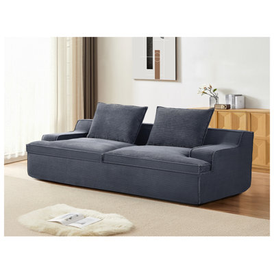 Nimbus Oversized Corduroy Sofa Bed, 4-Seater Full Foam Couch in Grey, No Assembly Required