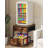 Mini Fridge Stand With Storage, Mini Fridge Cabinet With Fabric Drawer, Beverage Refrigerator Table, With Mobile Basket Cart, Rustic Brown And Black