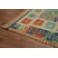 Tapis kilim bleu clair tissé à plat 10 x 13 po