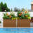 Metal Planters Box– Rectangular Large Brown Planter for Outdoor Plants and Garden Use,Sleek Planter Box with Drainage Holes ,Vegetables and Flowers-438762007-438762095