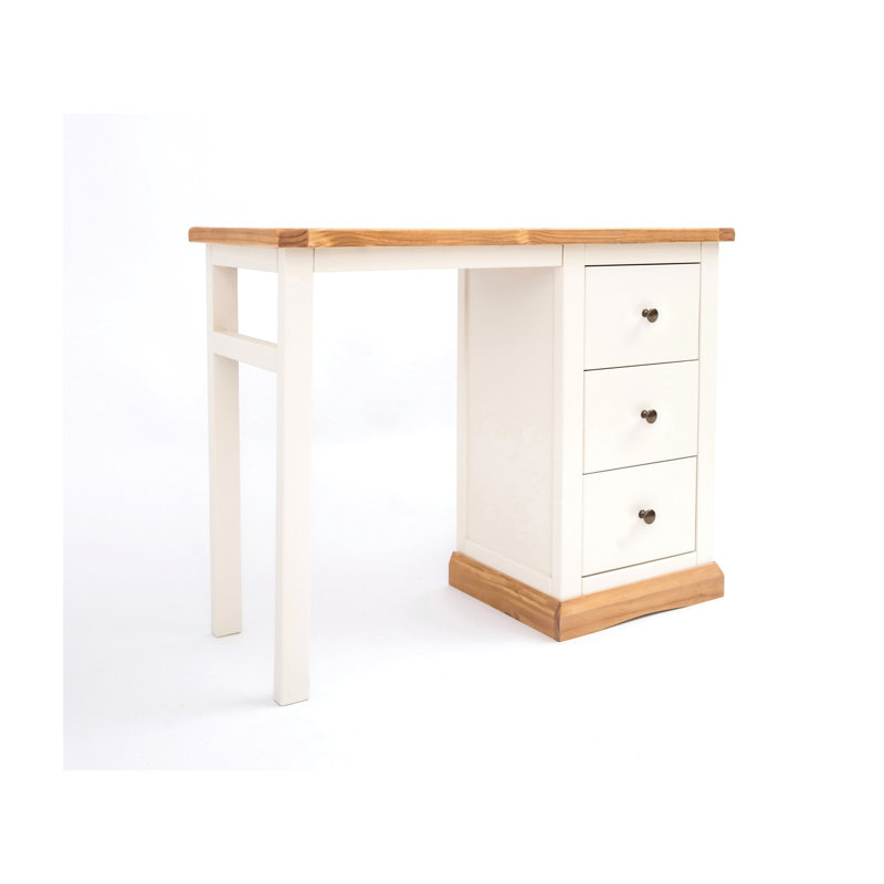 Dressing Table, Waxed Pine, Antique Brass