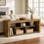 Console 63 po en bois, table d'entrée longue avec cubes de rangement
