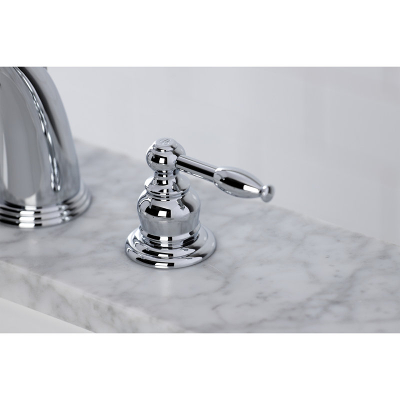 Polished Chrome 8-Inch Widespread Bathroom Faucet with Pop-Up Drain